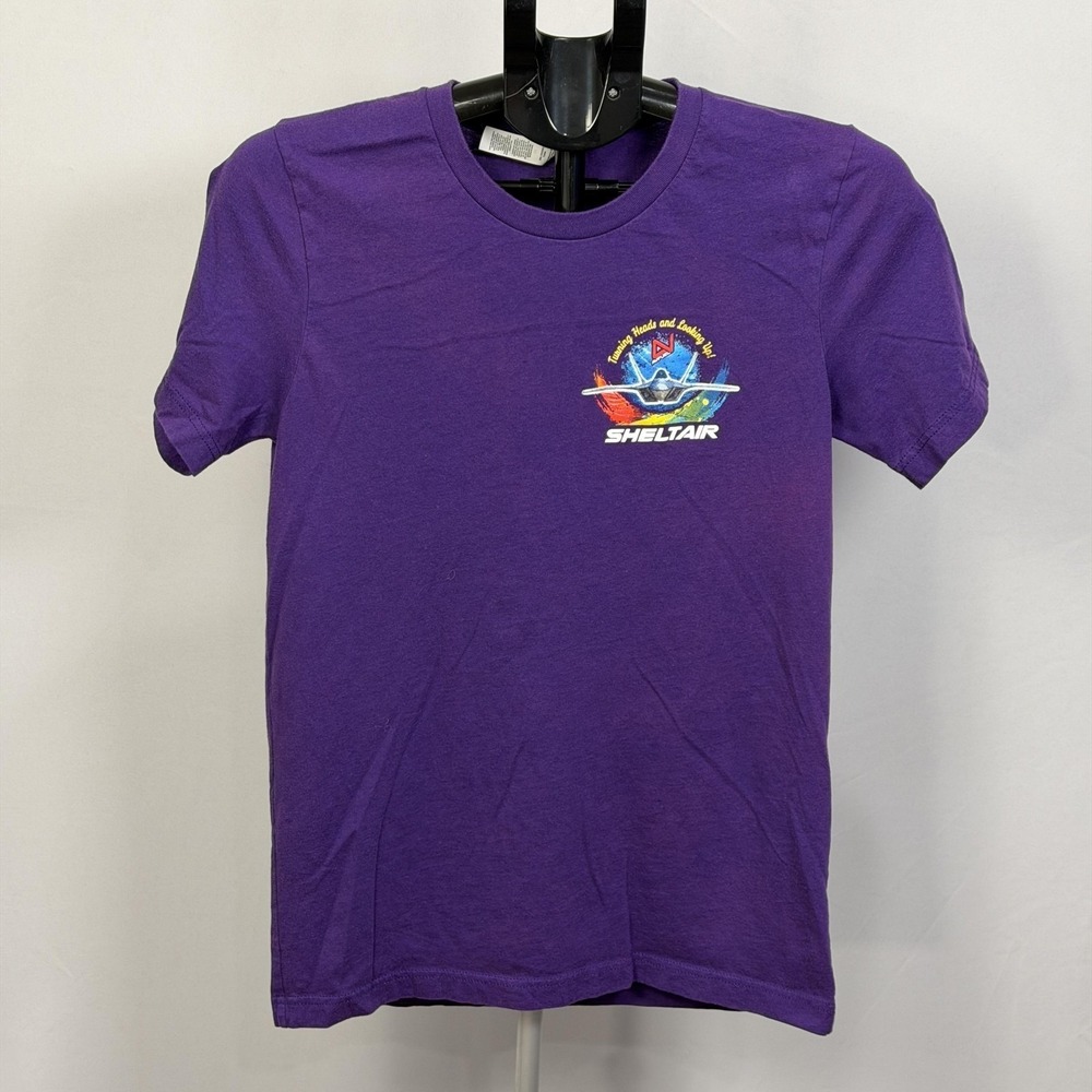 Bella + Canvas Shirt Mens Small Purple Sheltair Sun N Fun Air Show Graphic Tee